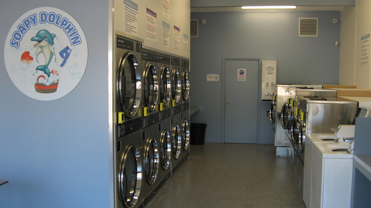 Soapy Dolphin Laundry Pic 1 - Open 7 days a week 600am1000pm A range of front and top loading washing machines Card coin and phone app payment optionsBright and secure premises 24hr CCTV streamed live