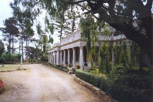 Beleura House Garden Pic 2 - main house with sweeping driveway and weeping gum